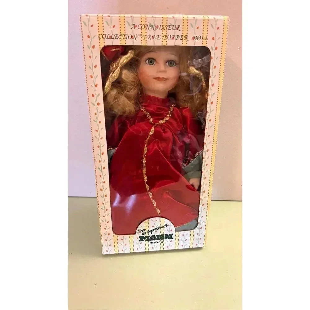 Vintage Seymour Mann Connoisseur Tree Topper Porcelain Strawberry Blonde Doll